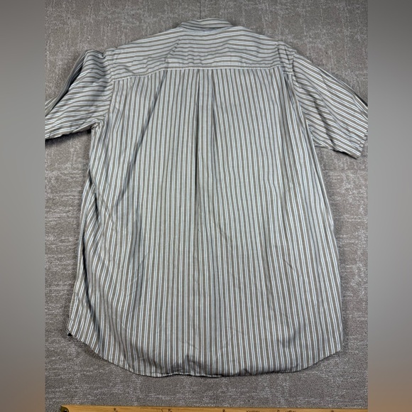 LL Bean 100% Cotton Button Down Striped Short Sleeve Shirt Mens Size XL Tall - Picture 5 of 5